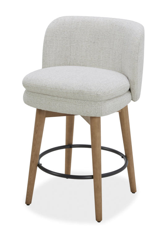 Mia Swivel Fabric 26" Counter Stool - Wheat