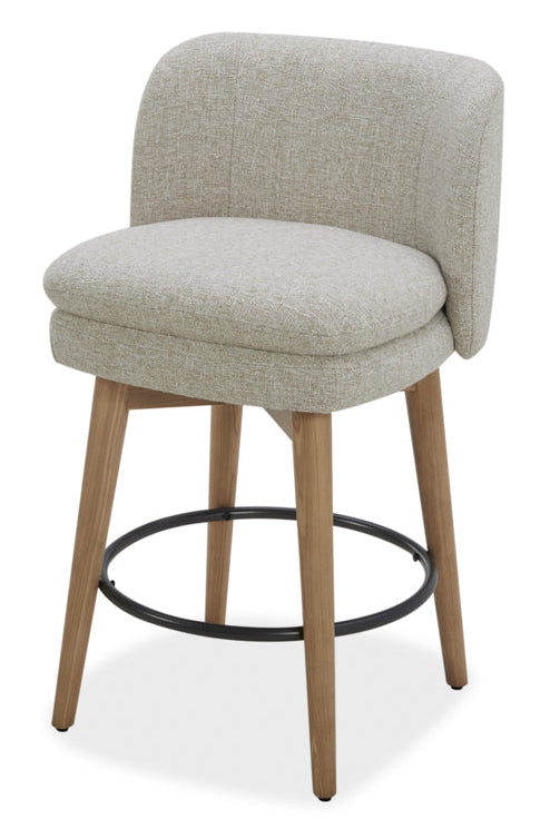 Mia Swivel Fabric 26" Counter Stool - Beige