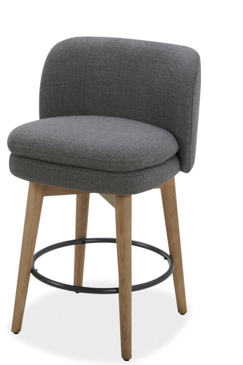 Mia Swivel Fabric 26" Counter Stool - Grey