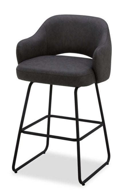 Brody Deluxe Uph. Swivel 30" Barstool - Charcoal