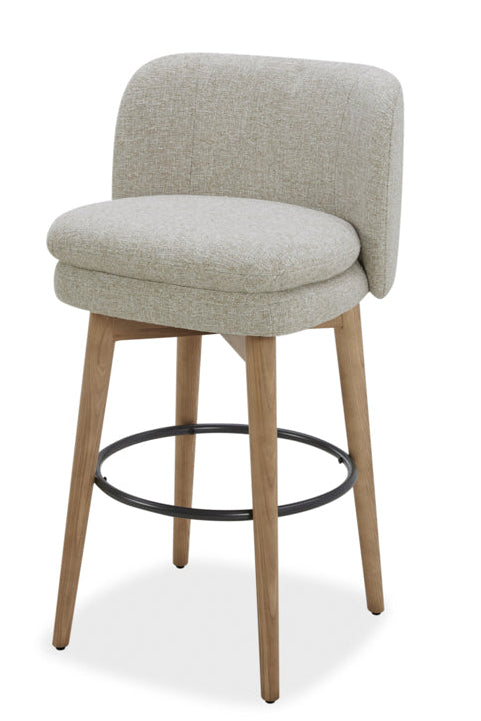 Mia Swivel Fabric 30" Barstool - Beige