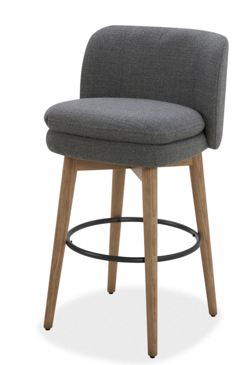 Mia Swivel Fabric 30" Barstool - Grey