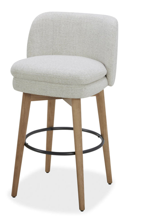 Mia Swivel Fabric 30" Barstool - Wheat