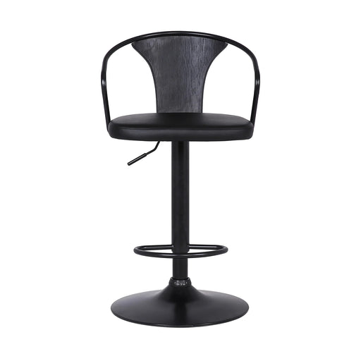 Picture of Eli 26"-30" Adjustable Swivel Barstool in Black and Black