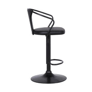 Picture of Eli 26"-30" Adjustable Swivel Barstool in Black and Black
