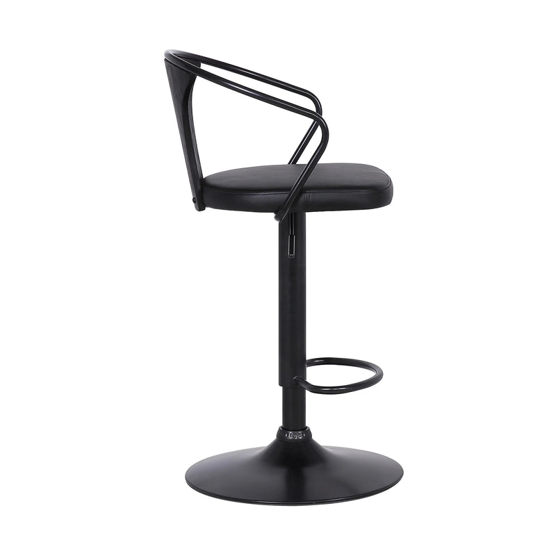 Picture of Eli 26"-30" Adjustable Swivel Barstool in Black and Black