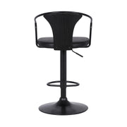 Picture of Eli 26"-30" Adjustable Swivel Barstool in Black and Black
