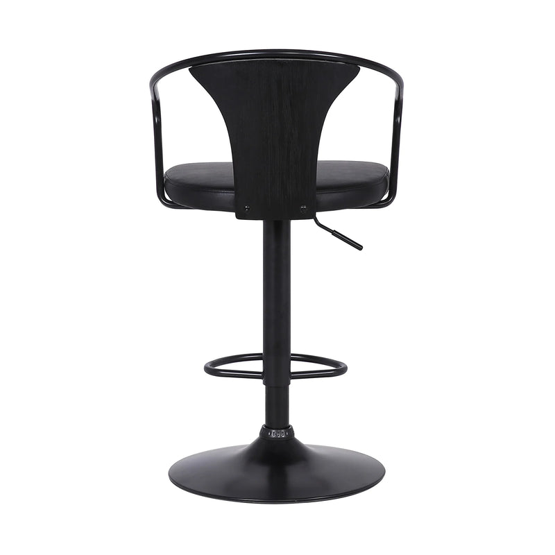 Picture of Eli 26"-30" Adjustable Swivel Barstool in Black and Black