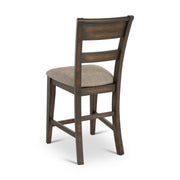 Picture of Slat Back Upholstered Double Bridge 26" Counter Chair in Dark Chestnut
