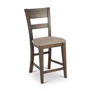 Picture of Slat Back Upholstered Double Bridge 26" Counter Chair in Dark Chestnut