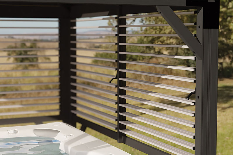 Napa Louvered Gazebo W/ Side Bar & 2 Barstools - The Great Escape