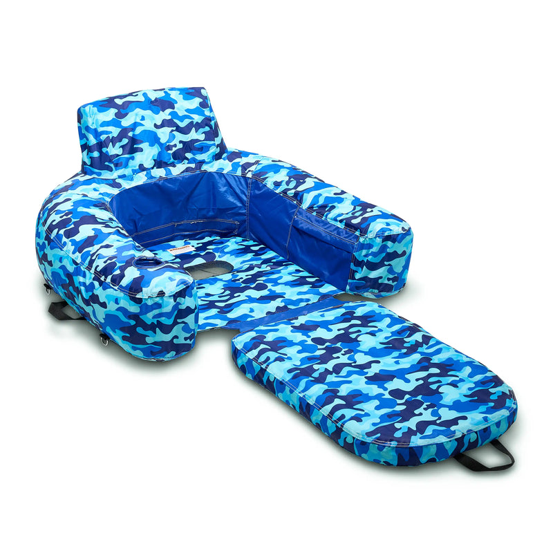 Blue Camo Extendable Lounge Chair - The Great Escape