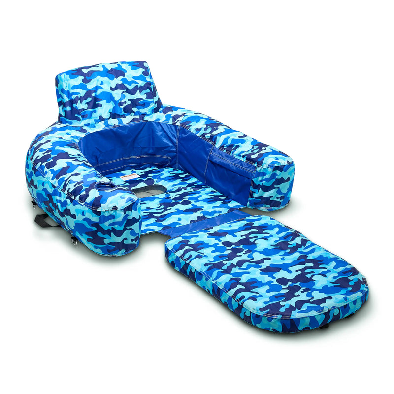 Blue Camo Extendable Lounge Chair - The Great Escape