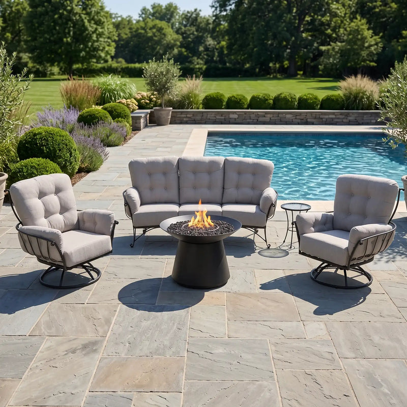 Vera 5 Piece Sofa Firepit Chat Group - The Great Escape