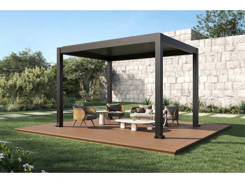 10'x13' Nusa Modern Louver Pergola — The Great Escape 10'x13' Nusa Modern Louver Pergola — The Great Escape