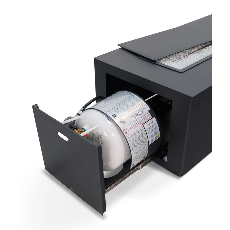 25"x65" Forma Modern Fire Table W/ Lid - The Great Escape