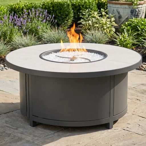 42" Capri Summit Grey Fire Table W/ Lid - The Great Escape