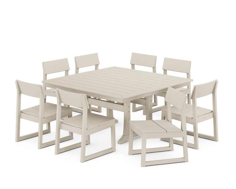 Picture of Edge Side Chair 9 Piece Dining Set W/ Trestle Legs