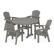 Picture of Seashell 5 Piece Round Farmhouse Dining Set in Slate Grey