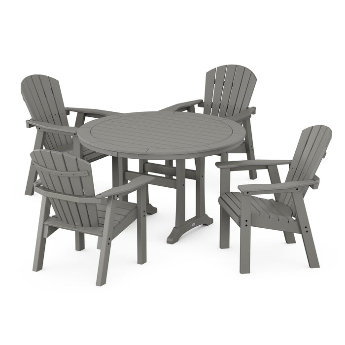 Picture of Seashell 5 Piece Round Farmhouse Dining Set in Slate Grey