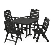 Picture of Nautical Folding Highback Chair 5 Piece Farmhouse Dining Set