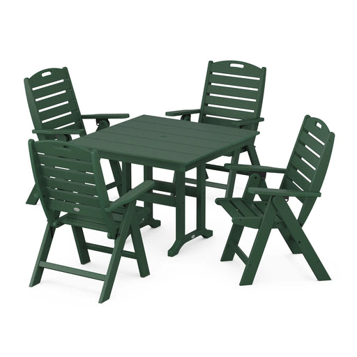 Picture of Nautical Folding Highback Chair 5 Piece Farmhouse Dining Set