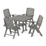 Picture of Nautical Folding Highback Chair 5 Piece Farmhouse Dining Set