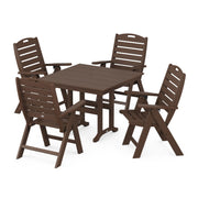 Picture of Nautical Folding Highback Chair 5 Piece Farmhouse Dining Set