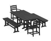 Picture of La Casa Café 5 Piece Farmhouse Dining Set W/ Benches