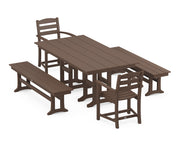 Picture of La Casa Café 5 Piece Farmhouse Dining Set W/ Benches