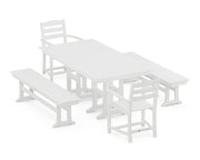 Picture of La Casa Café 5 Piece Farmhouse Dining Set W/ Benches