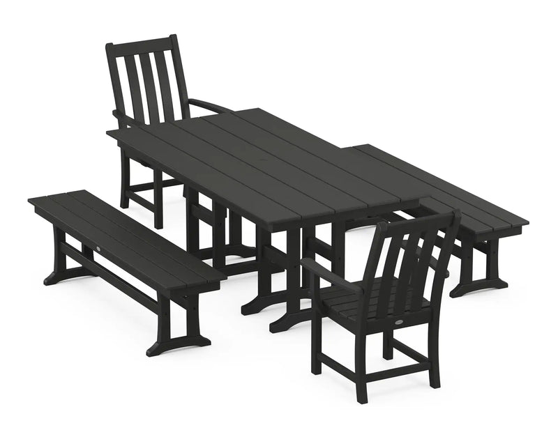 Picture of Vineyard 5 Piece Farmhouse Dining Set W/ Benches