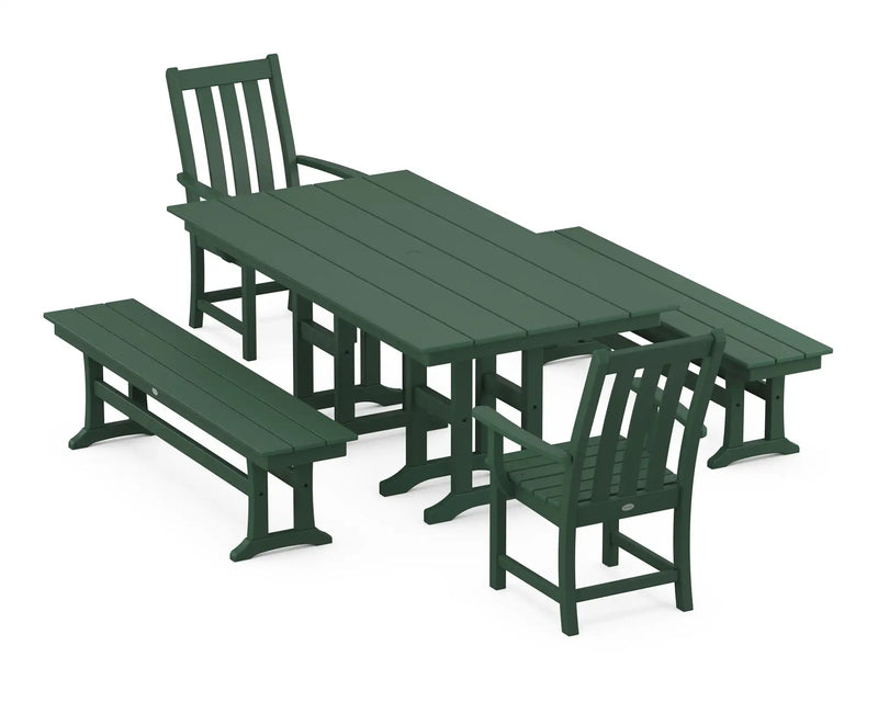 Picture of Vineyard 5 Piece Farmhouse Dining Set W/ Benches