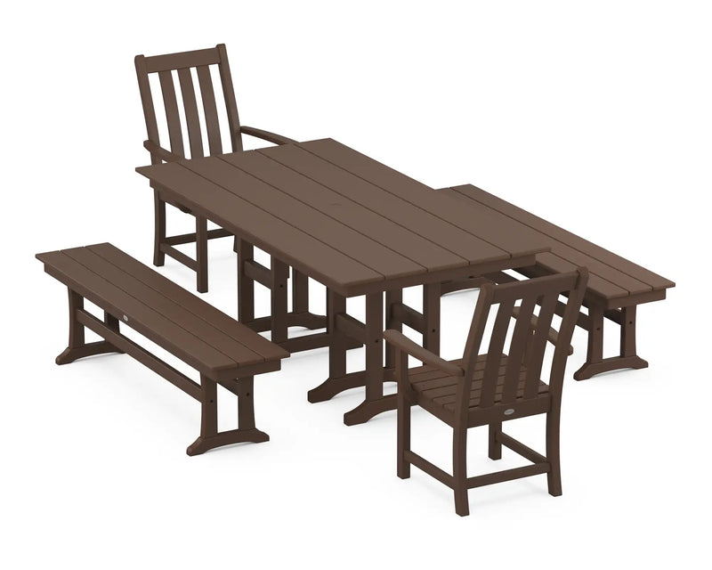 Picture of Vineyard 5 Piece Farmhouse Dining Set W/ Benches