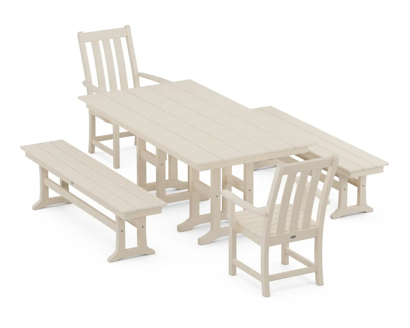 Picture of Vineyard 5 Piece Farmhouse Dining Set W/ Benches