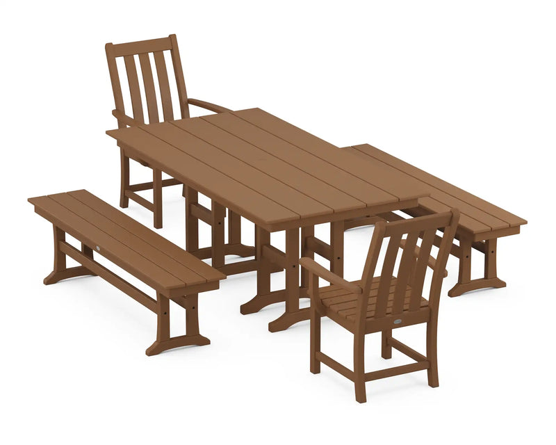 Picture of Vineyard 5 Piece Farmhouse Dining Set W/ Benches