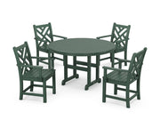 Chippendale 5 Piece Round Farmhouse Dining Set - The Great Escape