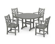 Chippendale 5 Piece Round Farmhouse Dining Set - The Great Escape