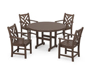 Chippendale 5 Piece Round Farmhouse Dining Set - The Great Escape