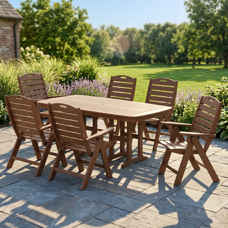 Nautical Folding Highback 7 Piece Dining Set - The Great Escape