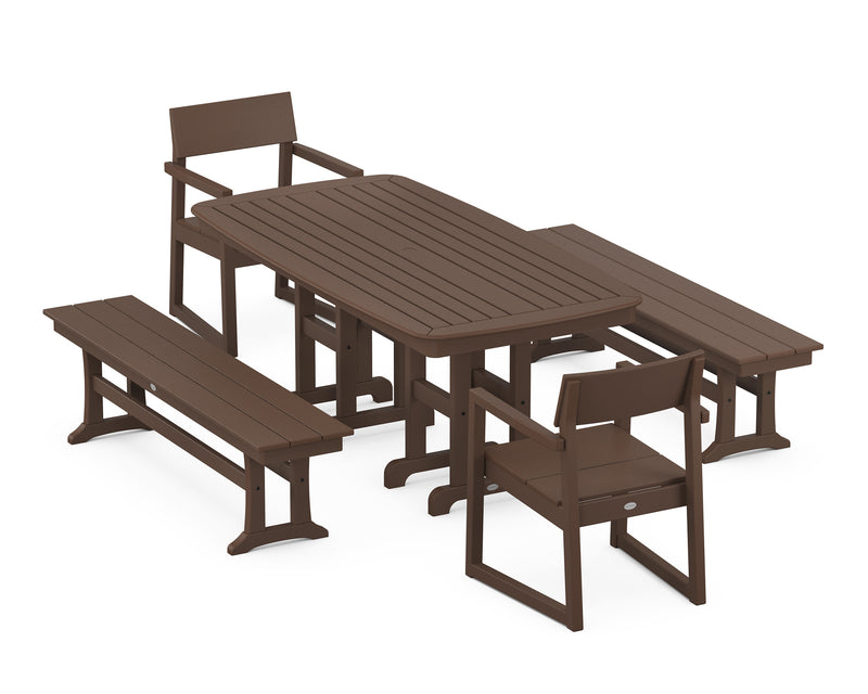 Edge 5 Piece Dining Set W/ Benches - The Great Escape