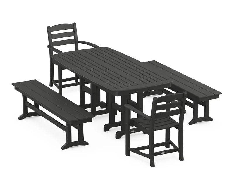 La Casa Café 5 Piece Dining Set W/ Benches - The Great Escape