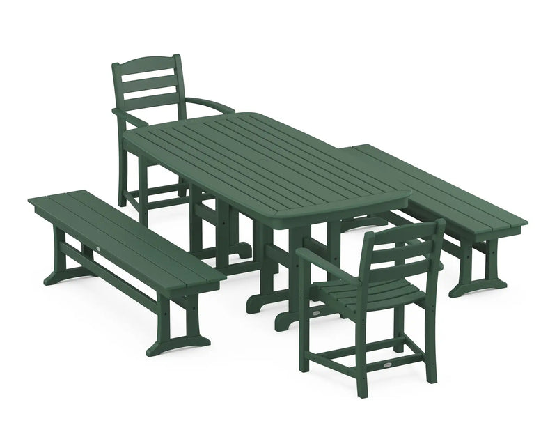 La Casa Café 5 Piece Dining Set W/ Benches - The Great Escape