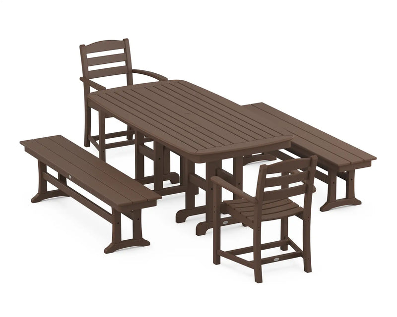 La Casa Café 5 Piece Dining Set W/ Benches - The Great Escape