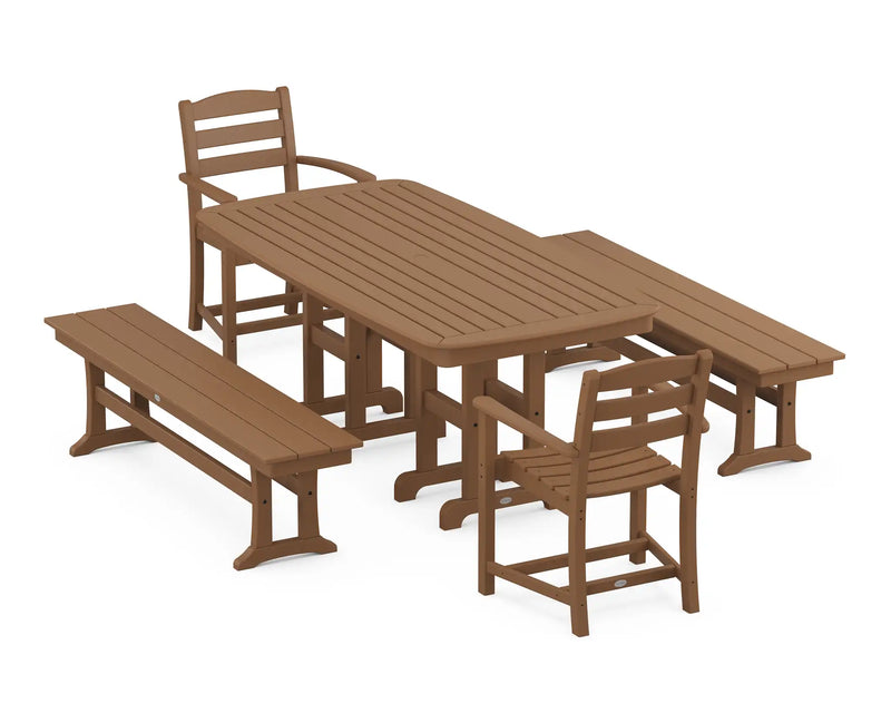 La Casa Café 5 Piece Dining Set W/ Benches - The Great Escape