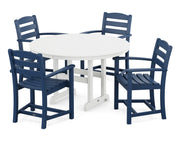 La Casa Café 5 Piece Round Farmhouse Arm Chair Dining Set - The Great Escape