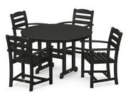 La Casa Café 5 Piece Round Farmhouse Arm Chair Dining Set - The Great Escape