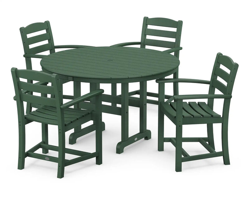 La Casa Café 5 Piece Round Farmhouse Arm Chair Dining Set - The Great Escape