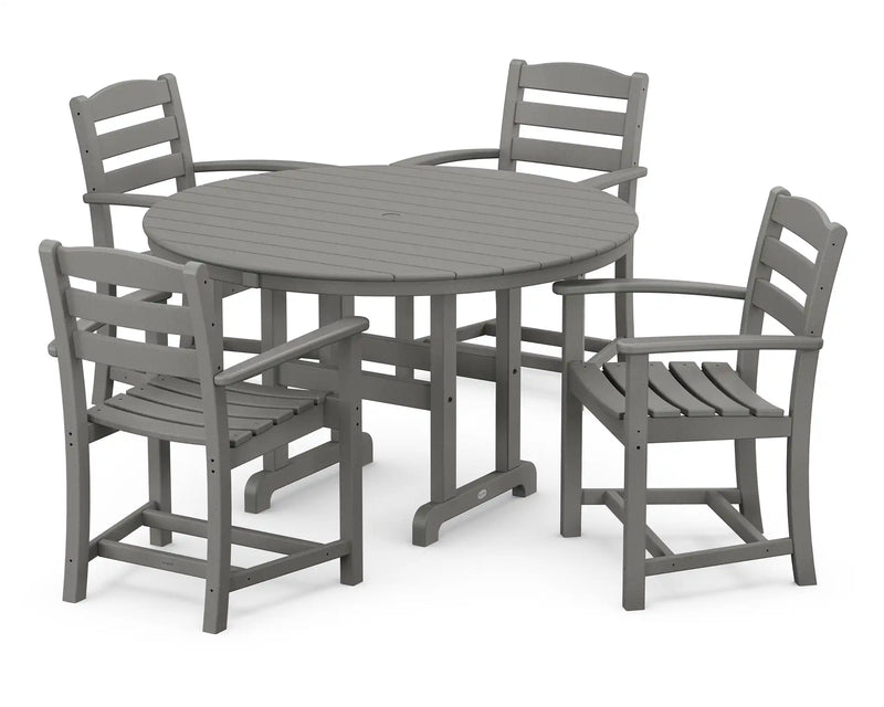 La Casa Café 5 Piece Round Farmhouse Arm Chair Dining Set - The Great Escape