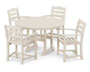 La Casa Café 5 Piece Round Farmhouse Arm Chair Dining Set - The Great Escape
